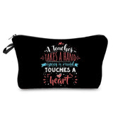 Heat Transfer Blessed Teacher Portable Cosmetic Bag Zipper