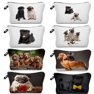 Pug with Bow Tie Makeup Bag Cosmetic Organizer Bag