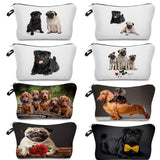 Pug with Bow Tie Makeup Bag Cosmetic Organizer Bag