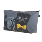 Pug Bow Tie Makeup Bag Cosmetic Organizer Women Cosmetic Bag