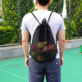 Mesh Drawstring Backpack Gym Sports Equipment Storage Beach Toys