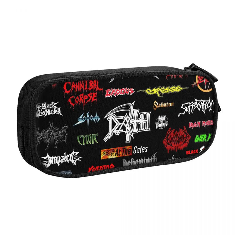 Heavy Metal Pen Box Student School Anime Zipper Pen Bag