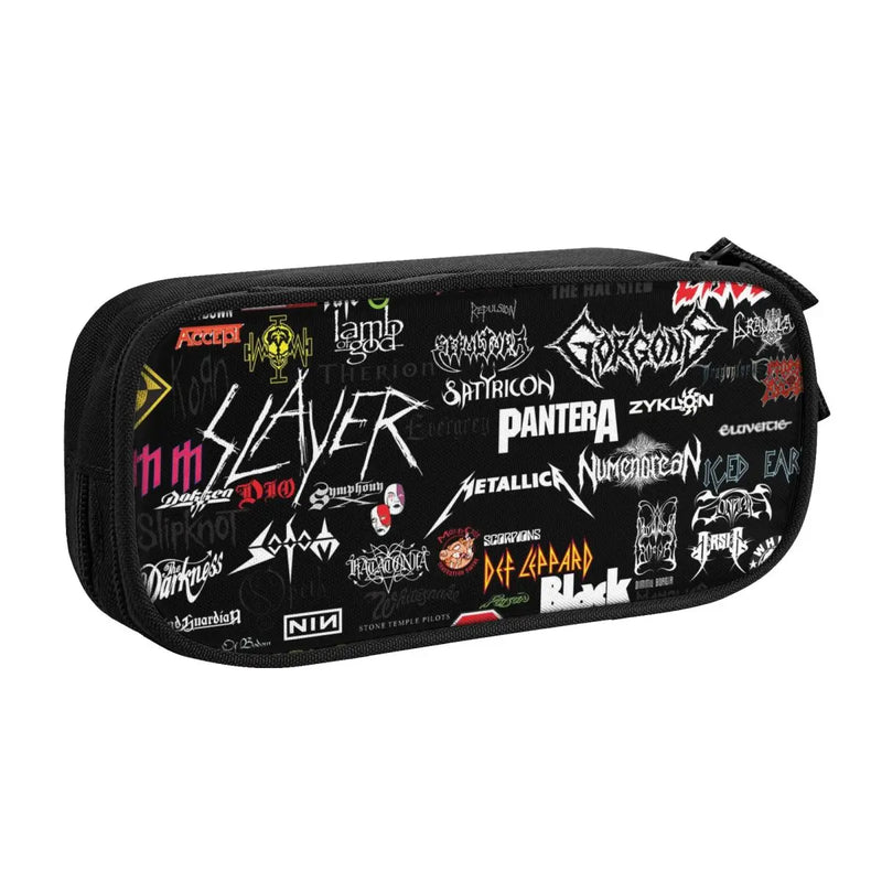 Heavy Metal Pen Box Student School Anime Zipper Pen Bag Child Stationery Bag