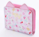 Hello Kitty Anime Cartoon Strawberry Print Girl Wallet