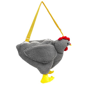 Hen Shape Plush Shoulder Bags Women Crossbody Handbags Cartoon Small Purse