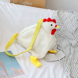 Hen Shape Plush Handbags Women Cartoon Chicken Shoulder Bag