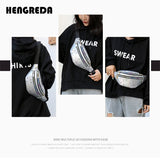 Pink Silver Holographic Waist Bag Fanny Pack Female Belt Bag