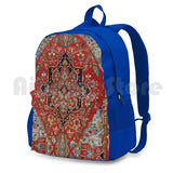 Heriz Persian Carpet Print Outdoor Hiking Backpack