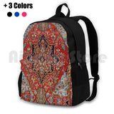Heriz Persian Carpet Print Outdoor Hiking Backpack