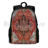 Heriz Persian Carpet Print Outdoor Hiking Backpack