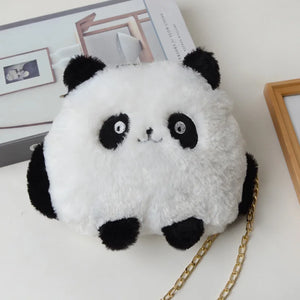 Herstory Plush Panda Bag Compact Doll Chain One-shoulder Diagonal Handbag