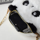 Herstory Plush Panda Bag Compact Doll Chain One-shoulder Diagonal Handbag