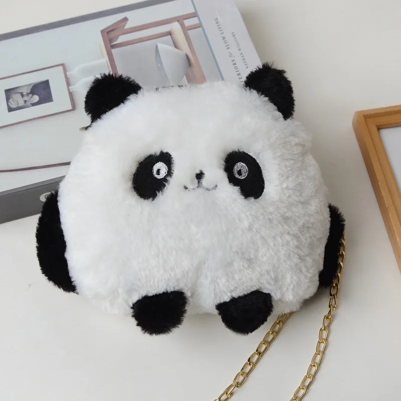 Herstory Plush Panda Bag Compact Doll Chain One-shoulder Diagonal Handbag