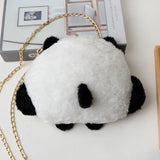 Herstory Plush Panda Bag Compact Doll Chain One-shoulder Diagonal Handbag
