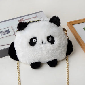 Herstory Plush Panda Bag Compact Doll Chain One-shoulder Diagonal Handbag