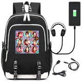 Twice Girls Fans Backpack with USB Port, Lock, Headphone Interface