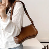 Vintage Small Saddle Shoulder Bag for Women Winter Crossbody Purse