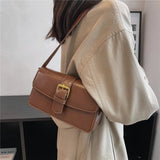 Vintage Square Crossbody Bag PU Leather Handbag