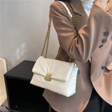 Hifashion Vintage Chain Shoulder Bag for Women Large Capacity Crossbody Purse