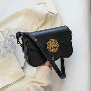 Vintage Waved Bottom Crossbody Bag Small Shoulder Purse Flap Handbag