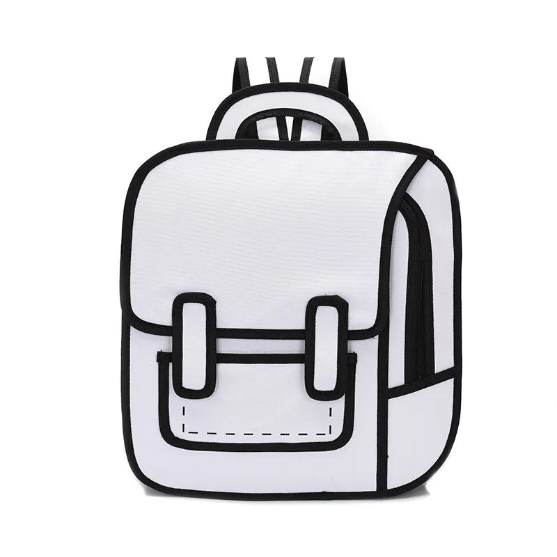 3D Printing Canvas Backpack Cartoon Shoulder Bookbag School Bag