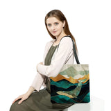 Abstract Mountain Water Landscape Tote Bag Customizable School Teacher Gift Bag