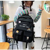 High Capacity Backpack For Female Students Schoolbag