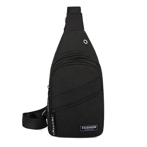 Canvas Crossbody Bag 30x17cm Travel Chest Bag Organizer Shoulder Bag