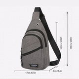 Canvas Crossbody Bag 30x17cm Travel Chest Bag Organizer Shoulder Bag
