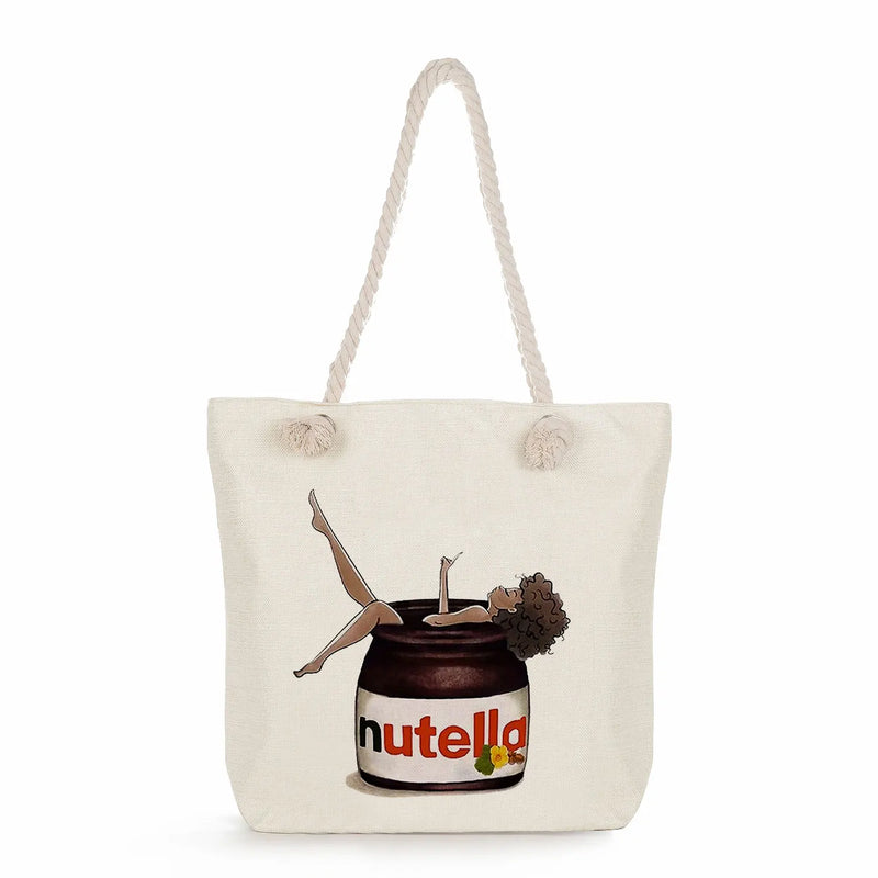 Casual Tote Bag Peanut Butter Print Women Shoulder Handbag