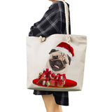 Christmas Gift Red Tote Handbags For Women Eco Reusable Shopping Bags