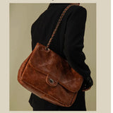 High Capacity Women's Commuter Messenger Bag Pu Handbag