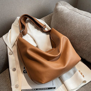 Vintage Women Large Leather Crossbody Bag Hobo Handbag