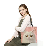 3D Cats Print Beach Bag Shoulder Tote Eco-Friendly Shopping Bag