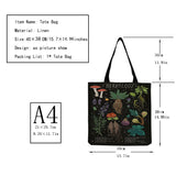 Cartoon Mushroom Print Handbag High Capacity Travel Beach Shoulder Bag