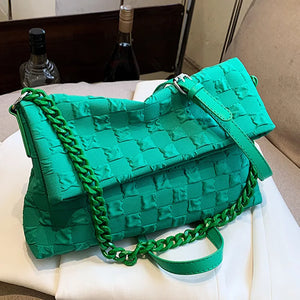 Soft Canvas Women Shoulder Bag Crossbody Chain