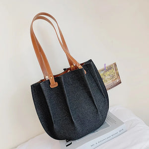 High Capacity Folds PU Leather Shoulder Bag For Women Summer Purses And Handbags