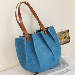 High Capacity Folds PU Leather Shoulder Bag For Women Summer Purses And Handbags