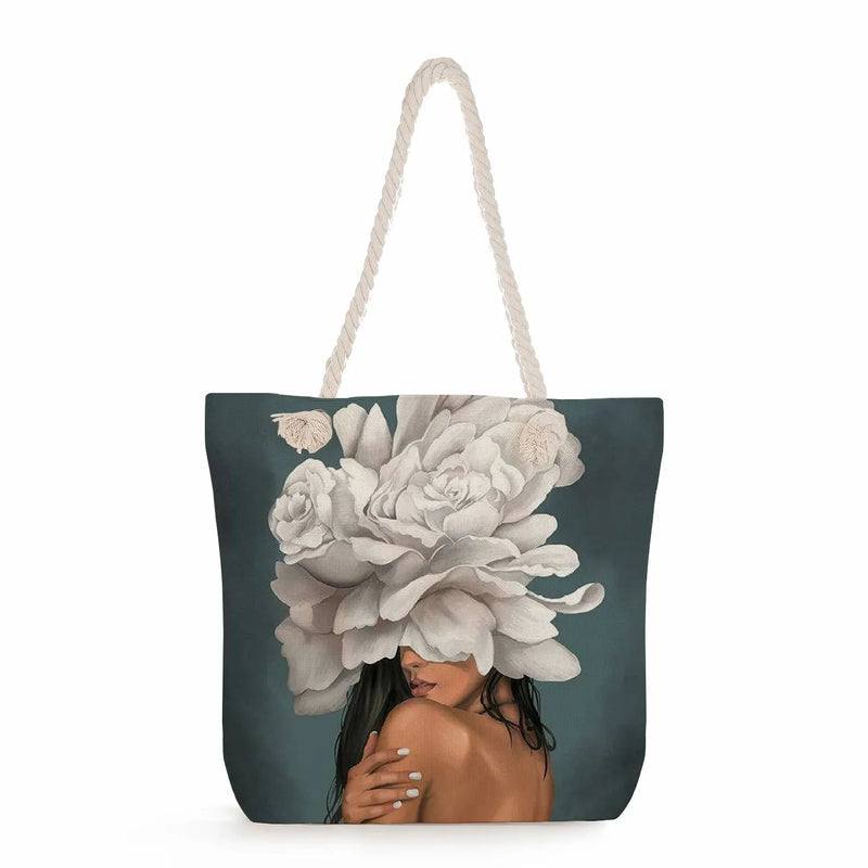 Feathers Abstract Print Shoulder Bags High Capacity Tote Bags for Ladies Girls