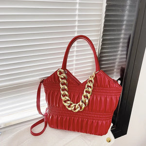 High Capacity Leather Tote Bag for Stylish Women