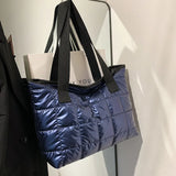 Nylon Shoulder Bags Casual Space Cotton Bag Quilted Totes Warm Winter