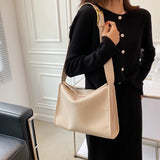 High Capacity PU Leather Shoulder Bags for Women Solid Female Crossbody Bag Hand