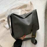 High Capacity PU Leather Shoulder Bags for Women Solid Female Crossbody Bag Hand