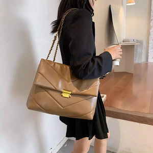 Vintage Leather Women Shoulder Crossbody Bags Chain Handbags
