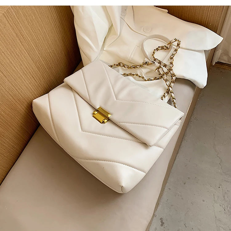 High Capacity Women Shoulder Bags Chain Vintage Handbags