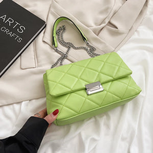 High Capacity PU Leather Women Shoulder Crossbody Bags Chain Vintage Handbags