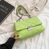 High Capacity PU Leather Women Shoulder Crossbody Bags Chain Vintage Handbags