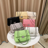 High Capacity PU Leather Women Shoulder Crossbody Bags Chain Vintage Handbags