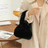 High Capacity Plush Bucket Bag Women Handbags Latest Style Shoulder Bags
