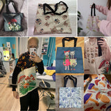 Cat Paw Print Shoulder Bag Eco Friendly Women Travel Beach Bag
